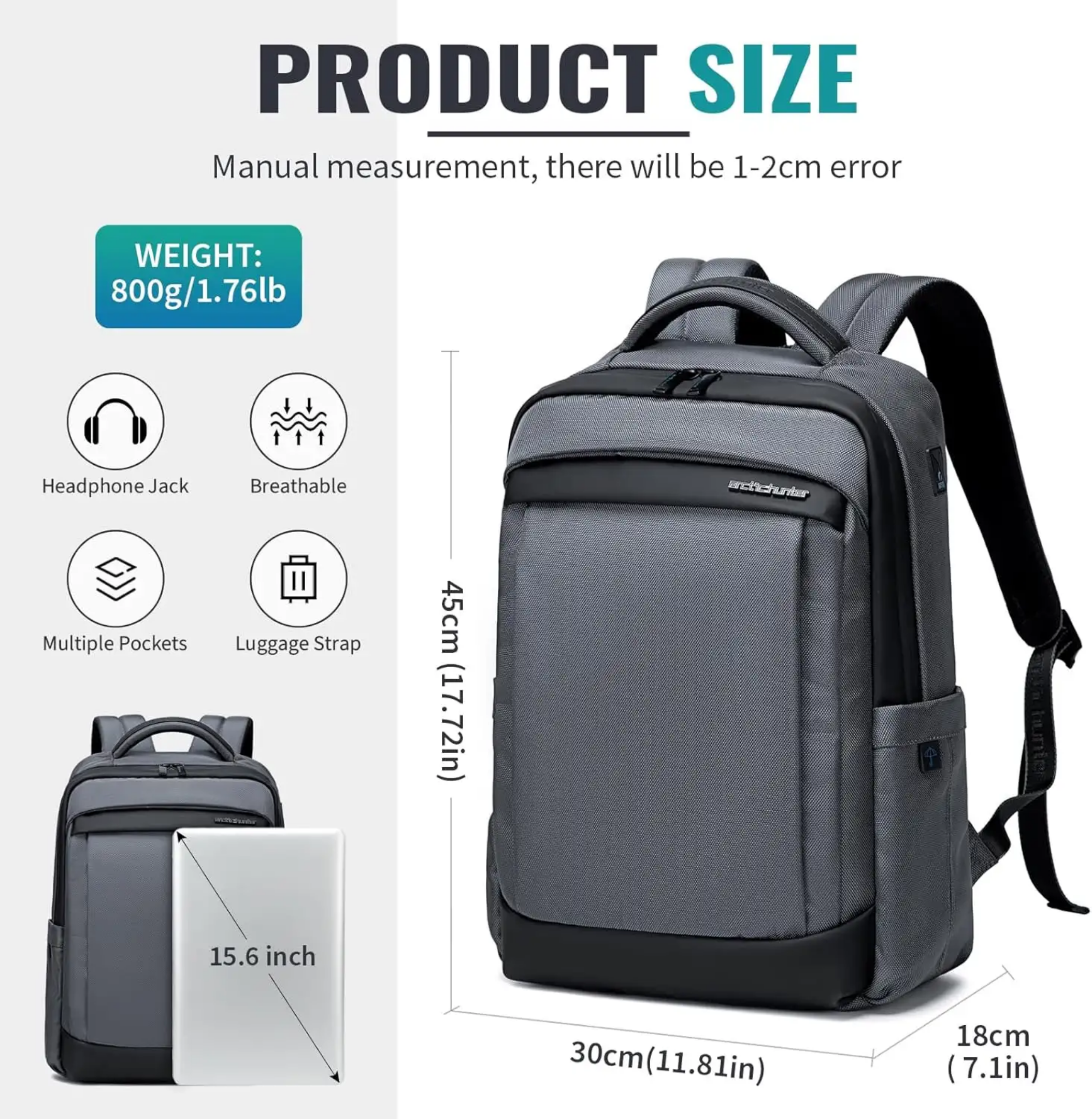 sac á dos / Pc / Luxe / Slim / Extensible sac à dos pratique thumbnail 3