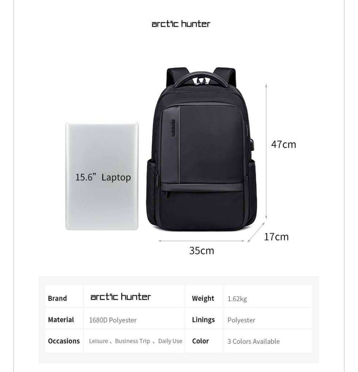 Arctic Hunter sac á dos, PC, grande capacité, voyage sac à dos pratique thumbnail 4