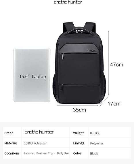 Arctic Hunter sac á dos, Ordinateur, grande capacité, valise, voyage sac à dos thumbnail 4