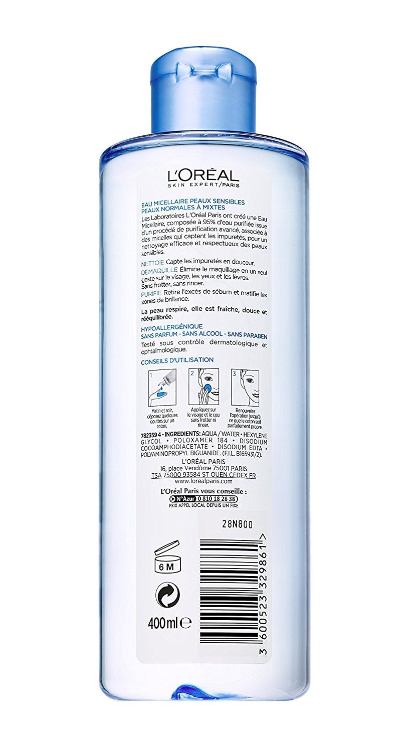 Eau Micellaire Peaux Sensibles Normales À Mixtes