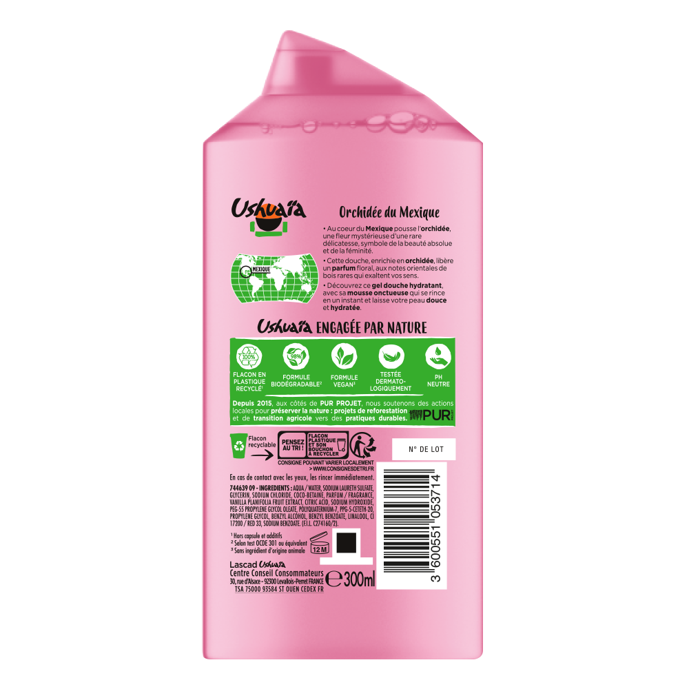 Gel Douche Hydratant à L'Orchidée du Mexique - 300ml