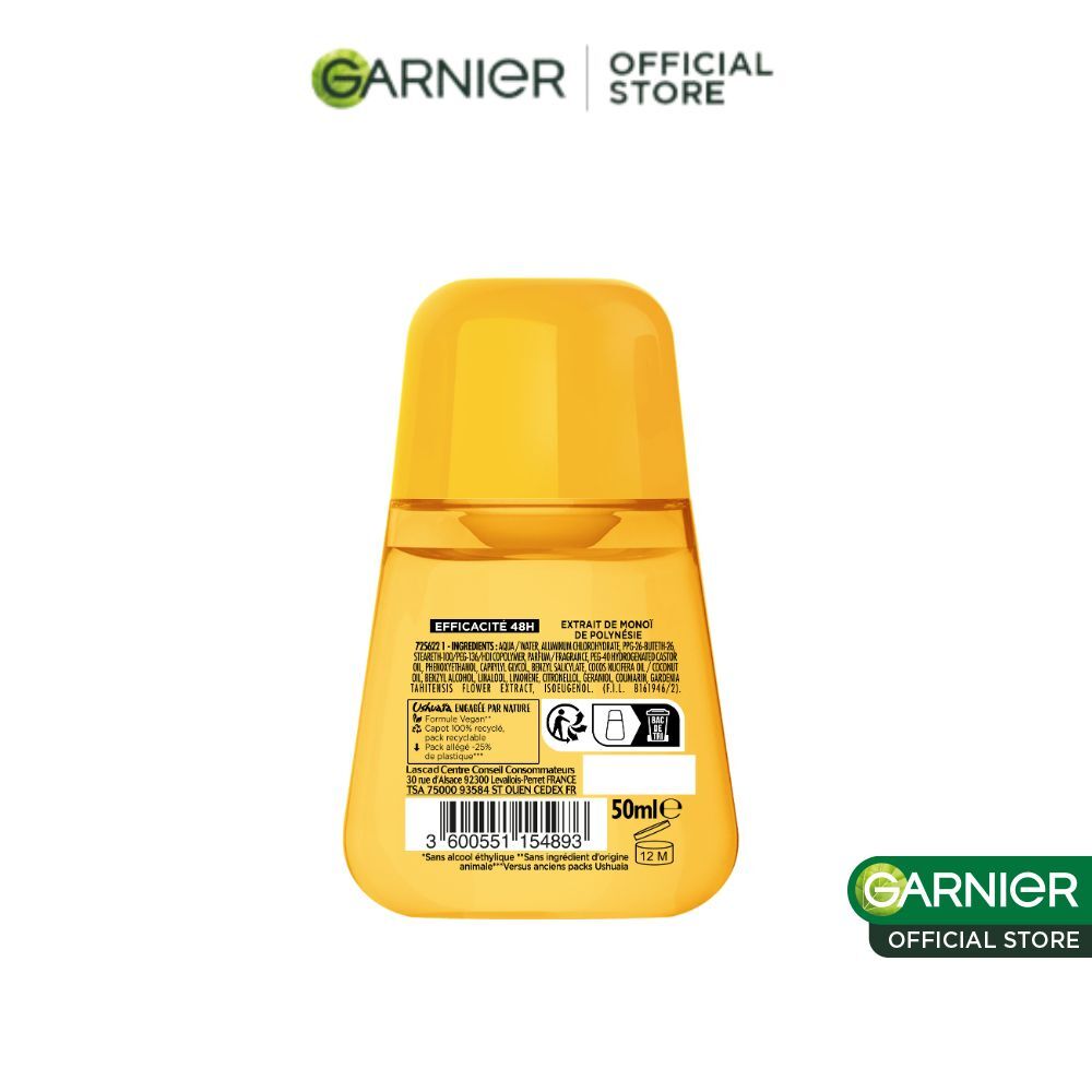 Deodorant Femme Bille Soin Polynesie Huile De Monoi & Fleur De Tiare Efficacite 48h - 50 ml