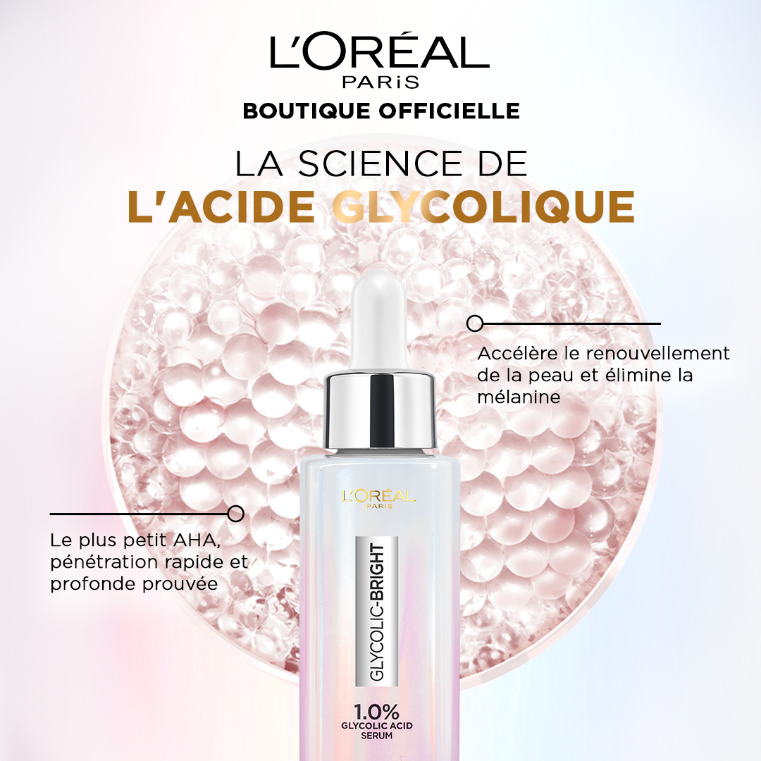 Sérum Visage Glycolic-Bright 1% dAcide Glycolique pour une peau éclatante et uniforme - 30 ml - LOréal Paris thumbnail 2