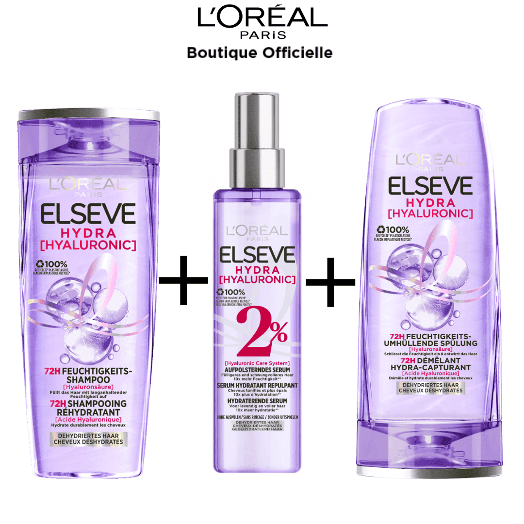Elsève - Routine Hyaluron Repulp à L'Acide Hyaluronique pour Cheveux Déshydratés