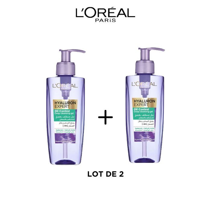 LOT DE 2 GEL WASH ACIDE HYALURON OIL CONTROL 200ML