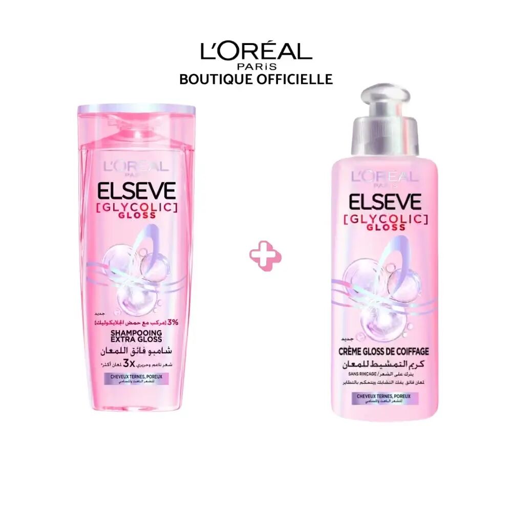 Pack Elseve Glycolic Gloss 200ml avec Shampooing 200ml
