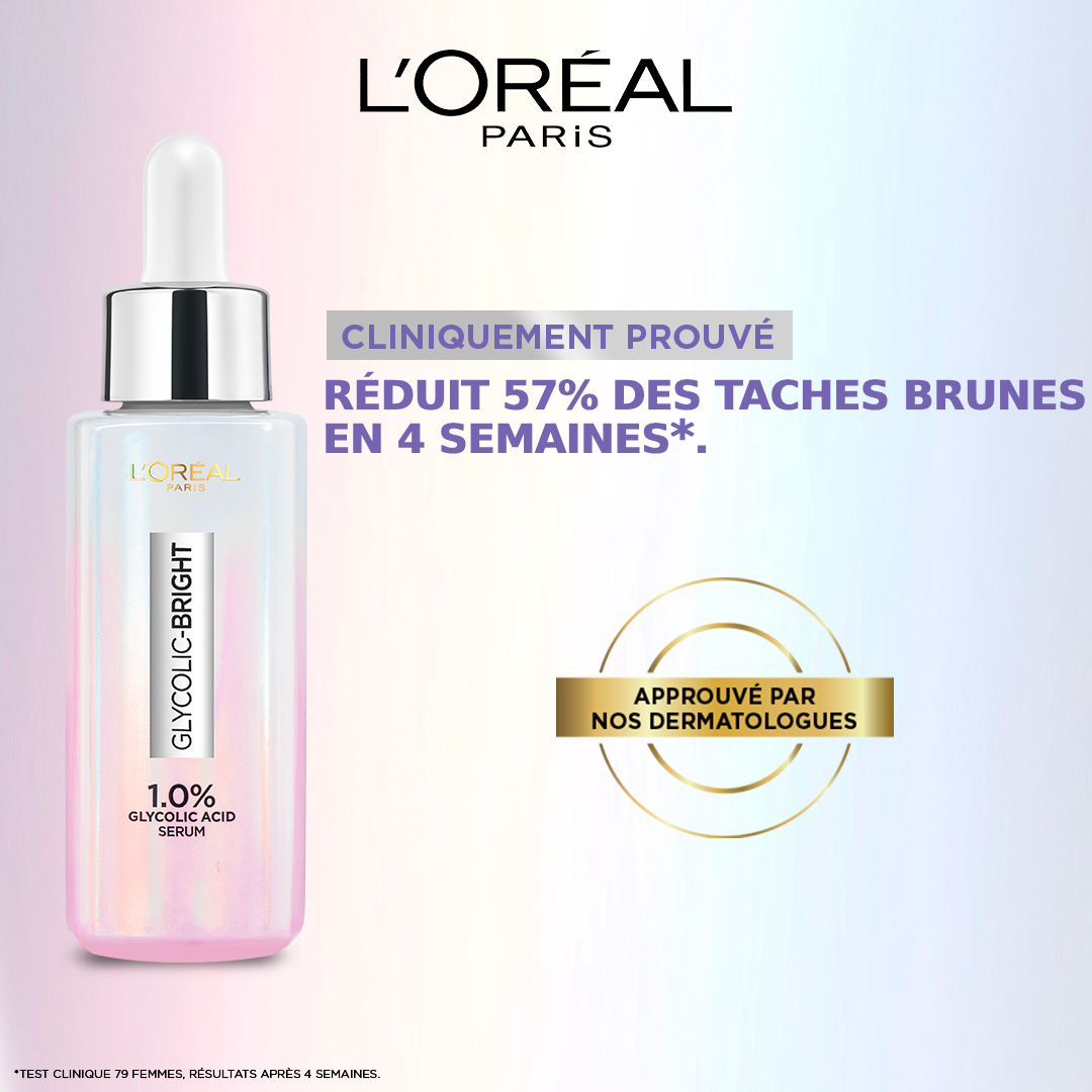 Sérum Visage Glycolic-Bright 1% dAcide Glycolique pour une peau éclatante et uniforme - 30 ml - LOréal Paris thumbnail 1