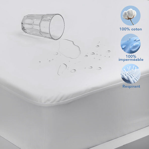 Protége Matelas Imperméable Respirant 100% Coton