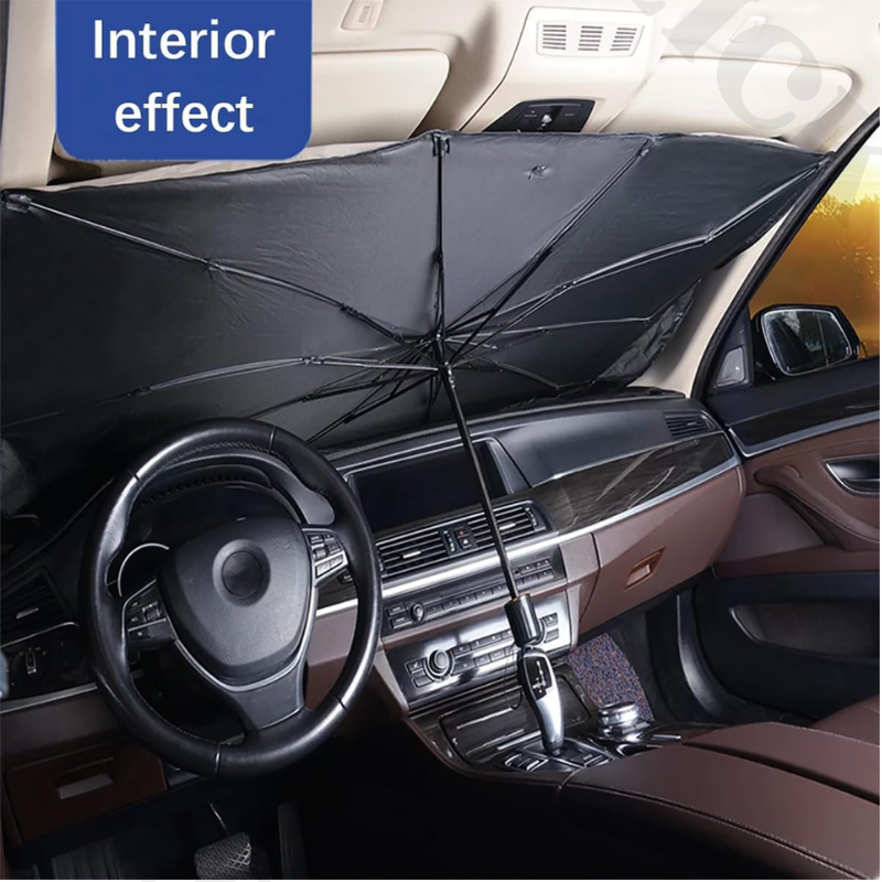 Pare-soleil de Pare-brise de Voiture Parapluie - Pare-soleil de Voiture Pliable Bloc Uv Fenêtre Avant de Voiture thumbnail 4