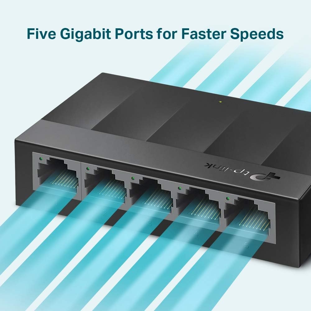 Switch Gigabit 5-port 10/100/1000 Mbps Ethernet Network Hub thumbnail 3