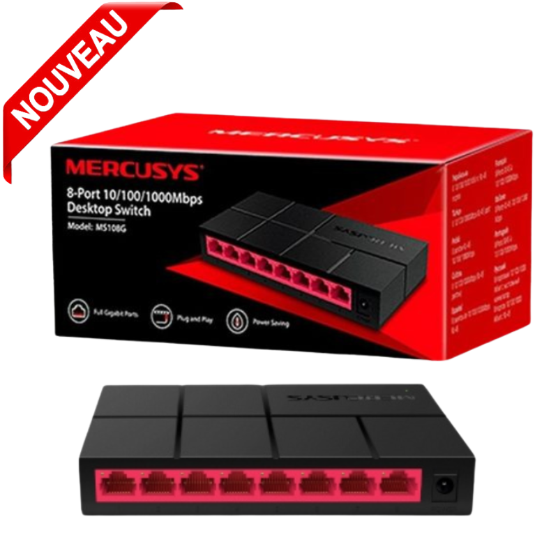 Switch Gigabit Ms108g 8-ports 10/100/1000 Mbps Ethernet Network Hub