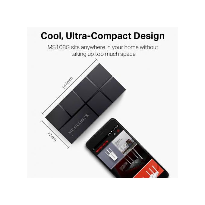 Switch Gigabit Ms108g 8-ports 10/100/1000 Mbps Ethernet Network Hub thumbnail 4