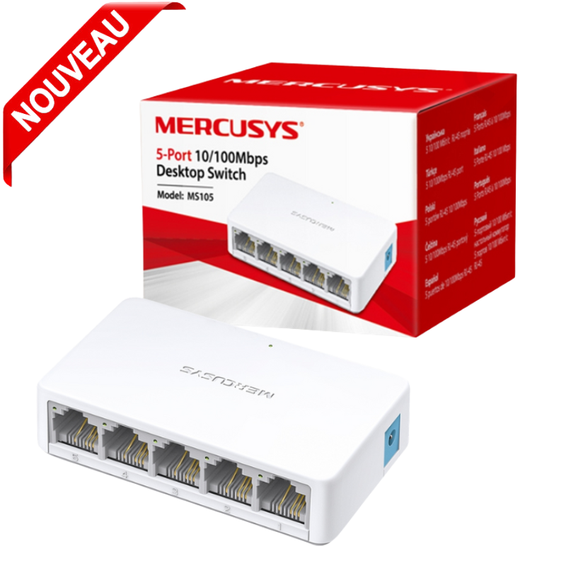 Switch Ms105 5-ports 10/100 Mbps Ethernet Network Hub thumbnail 1
