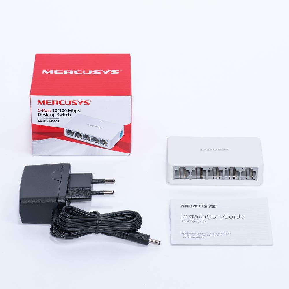 Switch Ms105 5-ports 10/100 Mbps Ethernet Network Hub thumbnail 2