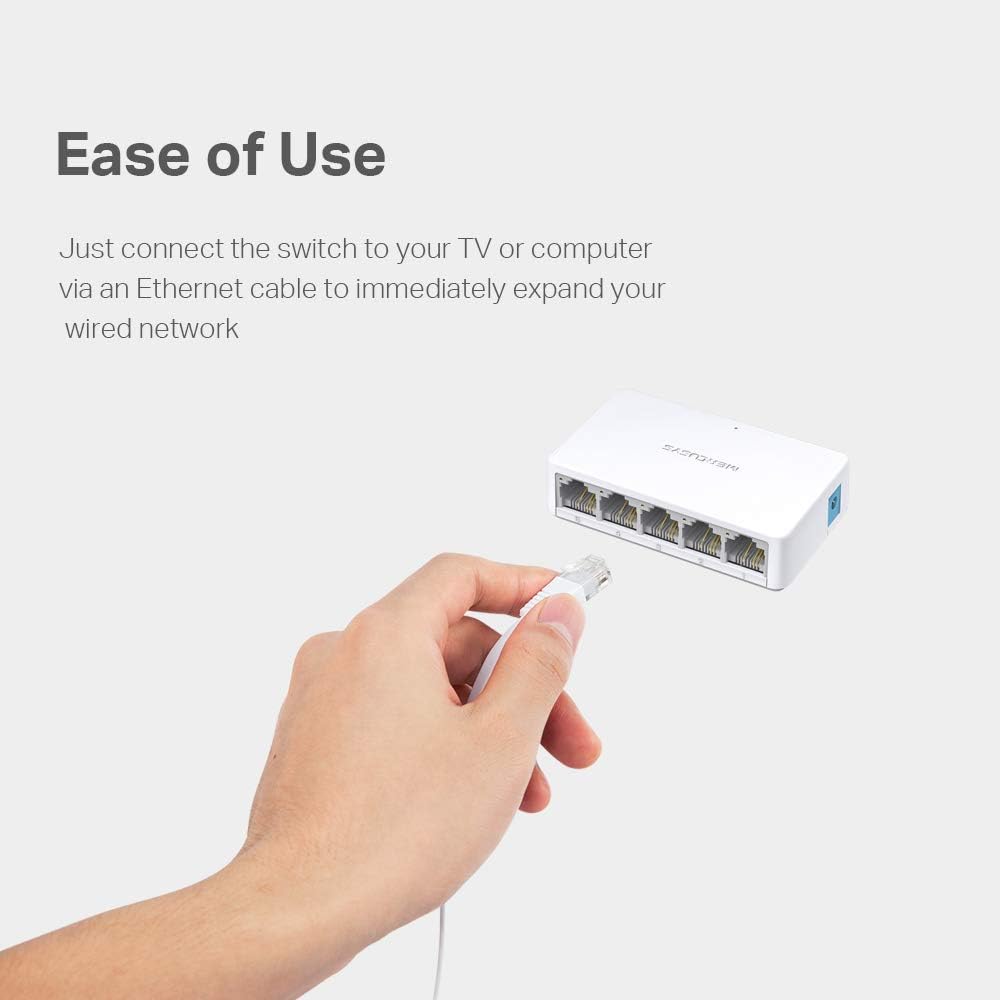 Switch Ms105 5-ports 10/100 Mbps Ethernet Network Hub thumbnail 3