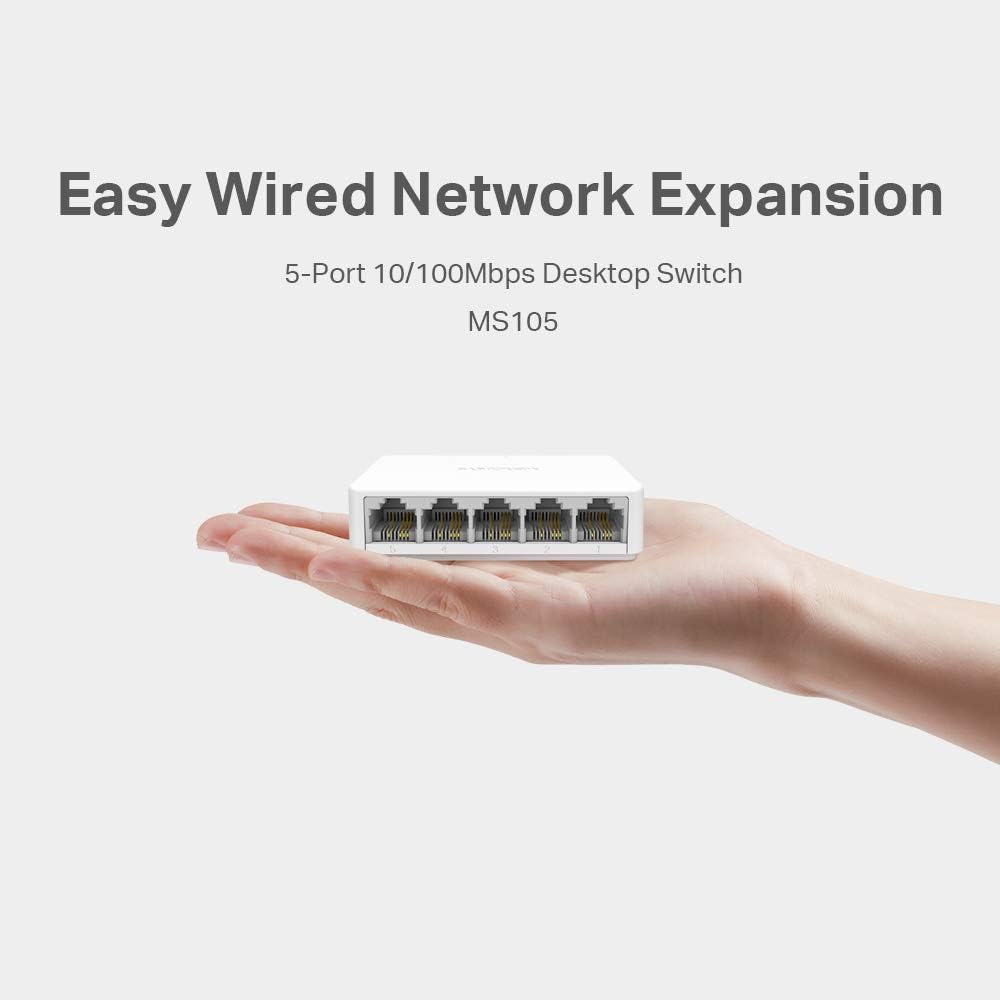 Switch Ms105 5-ports 10/100 Mbps Ethernet Network Hub thumbnail 4
