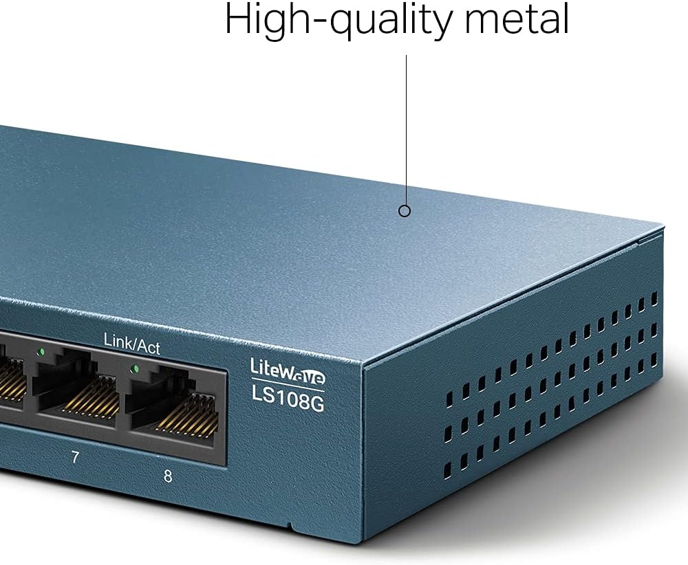 Switch Hub Ethernet Gigabit à 8 Ports, Boîtier en Metal, Ls108g thumbnail 3
