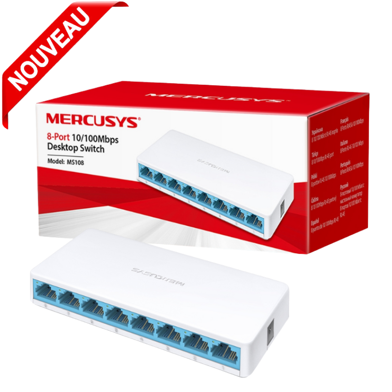 Switch Ms108 8-Ports 10/100 Mbps Ethernet Network Hub