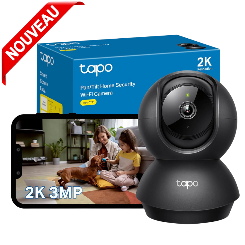 Caméra de Sécurité Panoramique et Inclinable Wifi 3mp 2k 360 C211