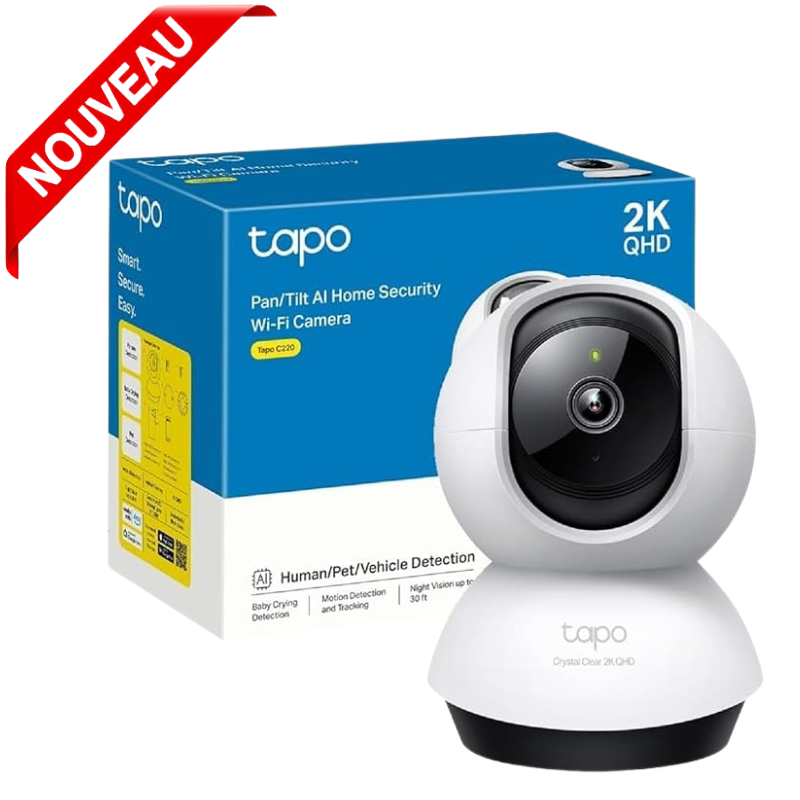 Caméra Surveillance Wifi Intérieure 2k 4mp C220, Détection de Personne.