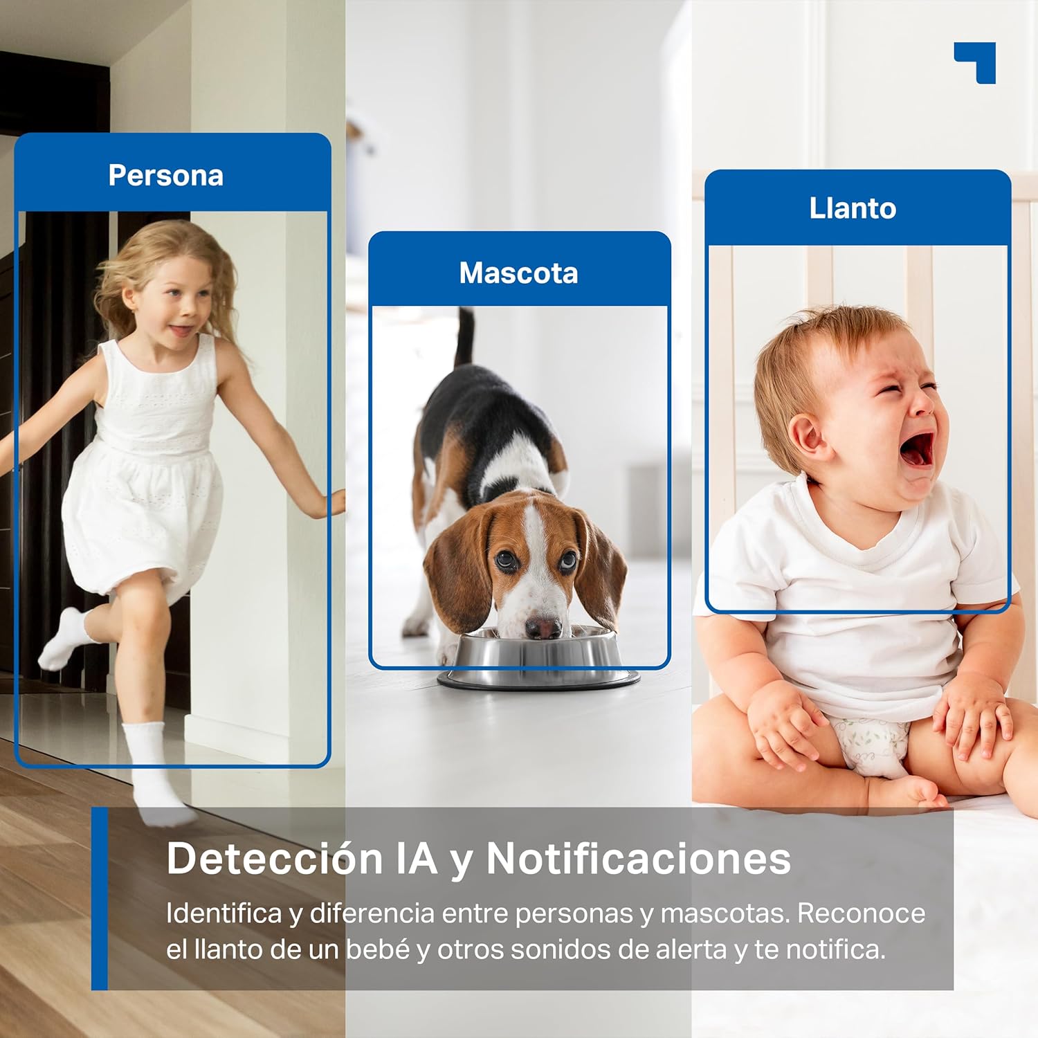 Caméra Surveillance Wifi Intérieure 2k 4mp C220, Détection de Personne.