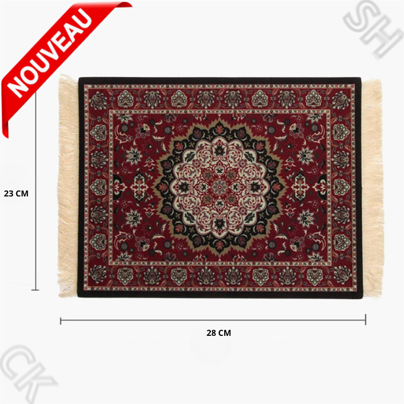 Tapis de Souris Oriental Lavable pour Ordinateur Usages Multiples Comme Tapis de Tasse pour Décoration de Table de Bureau à Domicile thumbnail 2
