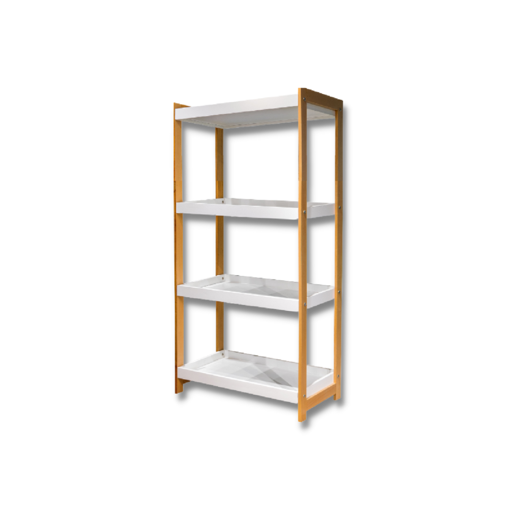 BOSTON ETAGERE 4 NIVEAU 63X34X121 CM BOIS NAT/BLANC