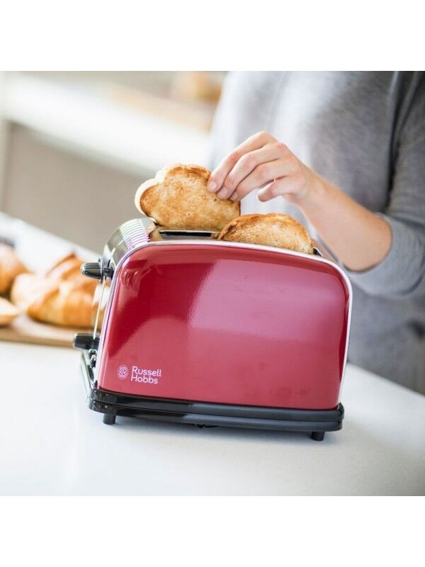 Colours Plus 2 Slices Toaster Red