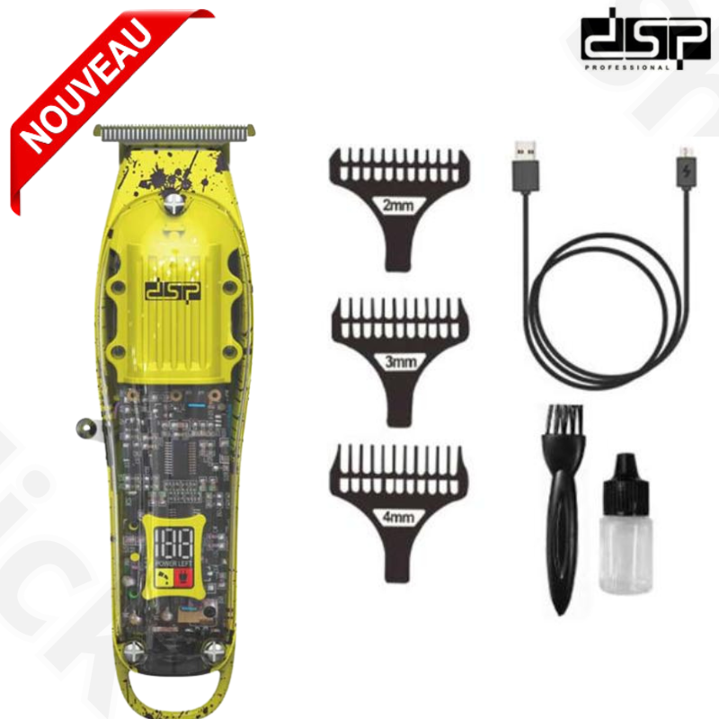 Tondeuse professionnels rechargeables DSP Conception rasage et coupe avec plusieurs tailles de lames Batterie intégrée