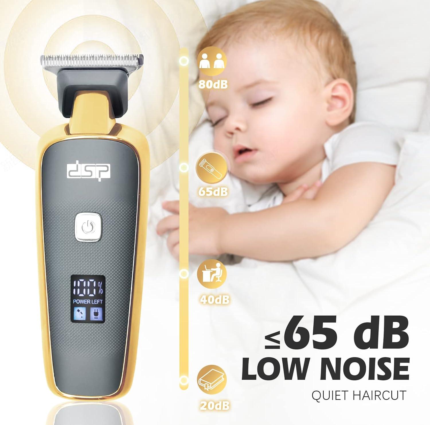 Tondeuse à Cheveux pour Hommes  Chauve à Moustache Zéro Espace avec Peignes de Limite de 1 à 3 mm, USB Type-C DSP-90458