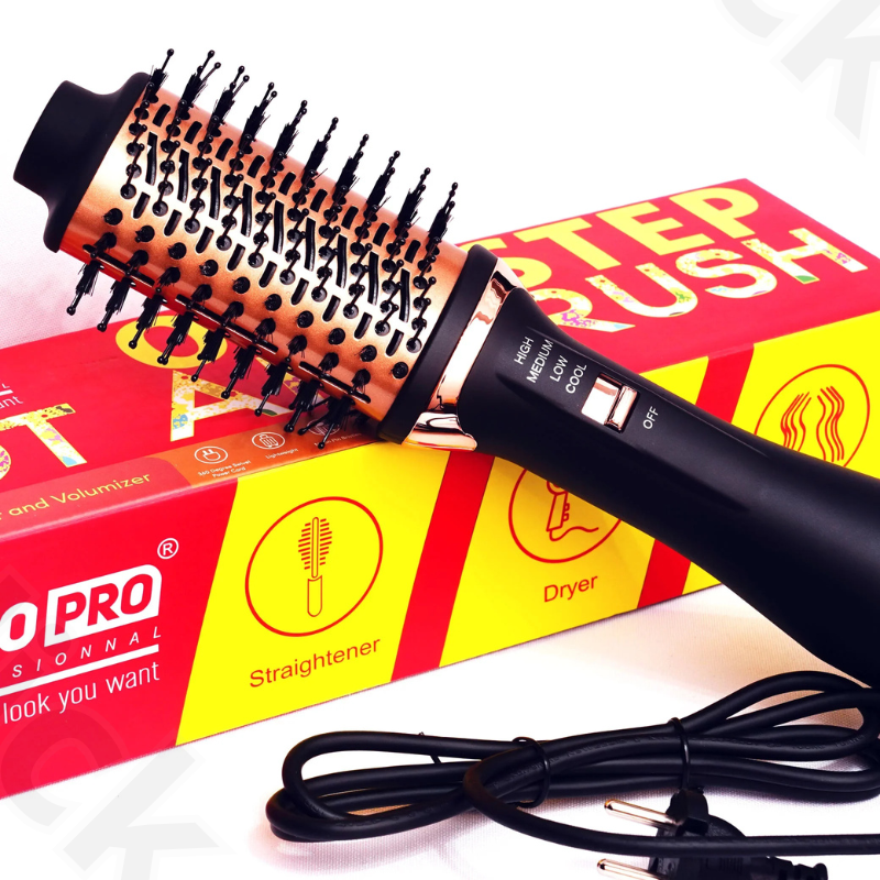 Brosse  3784Chauffante 4-en-1 Séchage, Lissage et Volume en Un Seul Geste