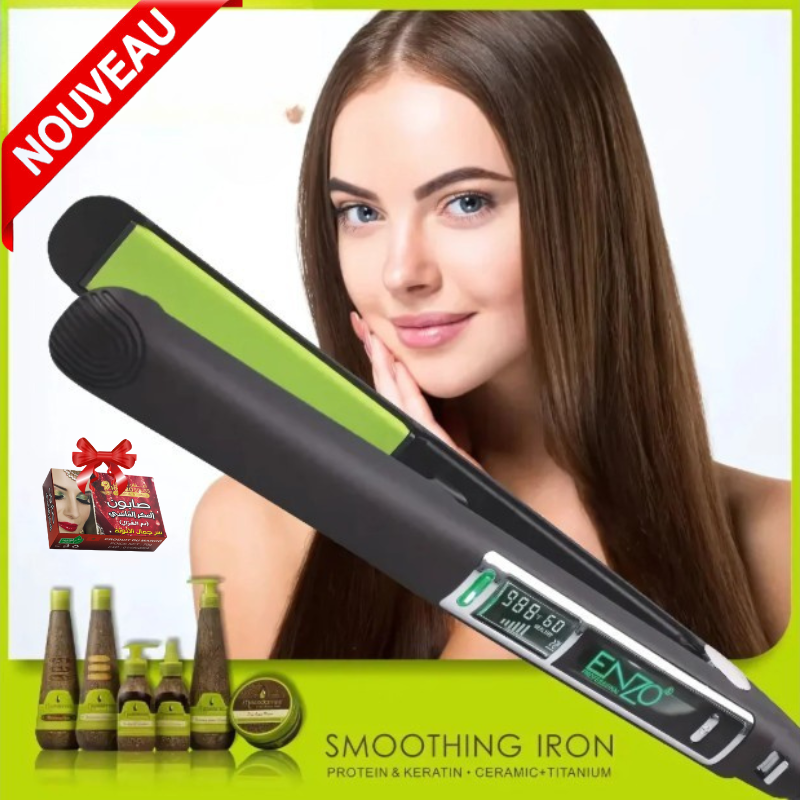 Sèche-cheveux Lisseur Avec Plaques Multi-fonction En Céramique Et Titane Température De 988°f thumbnail 1