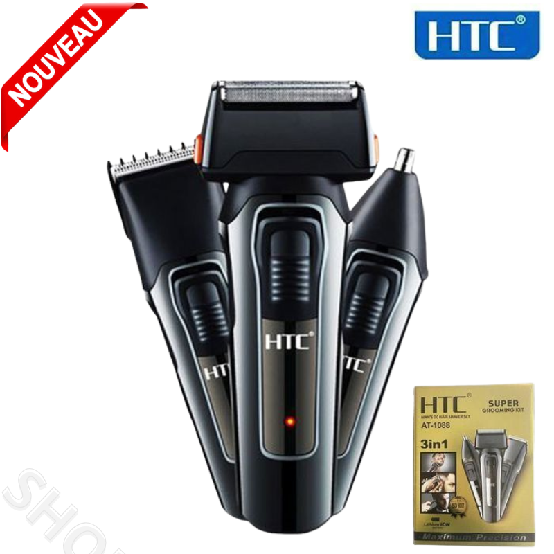 Tondeuse AT-1088 Rechargeable Multifonction 3 in 1 cheveux barbes nez oreilles
