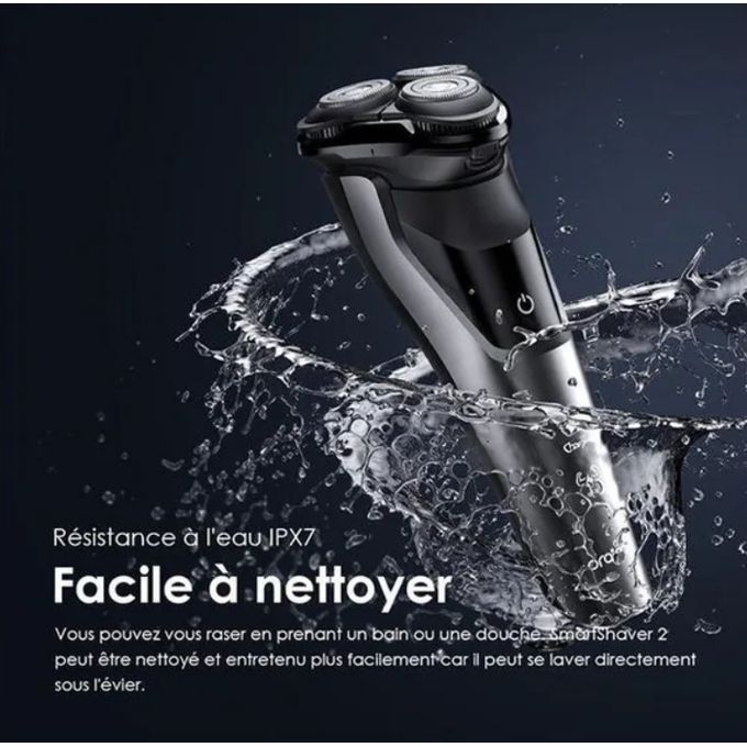 Tondeuse à cheveux professionnelle sans fil Shaver 2 oraimo Premium Rasoir électrique sans fil Rechargeable rotatif à 3 têtes à 360° thumbnail 4