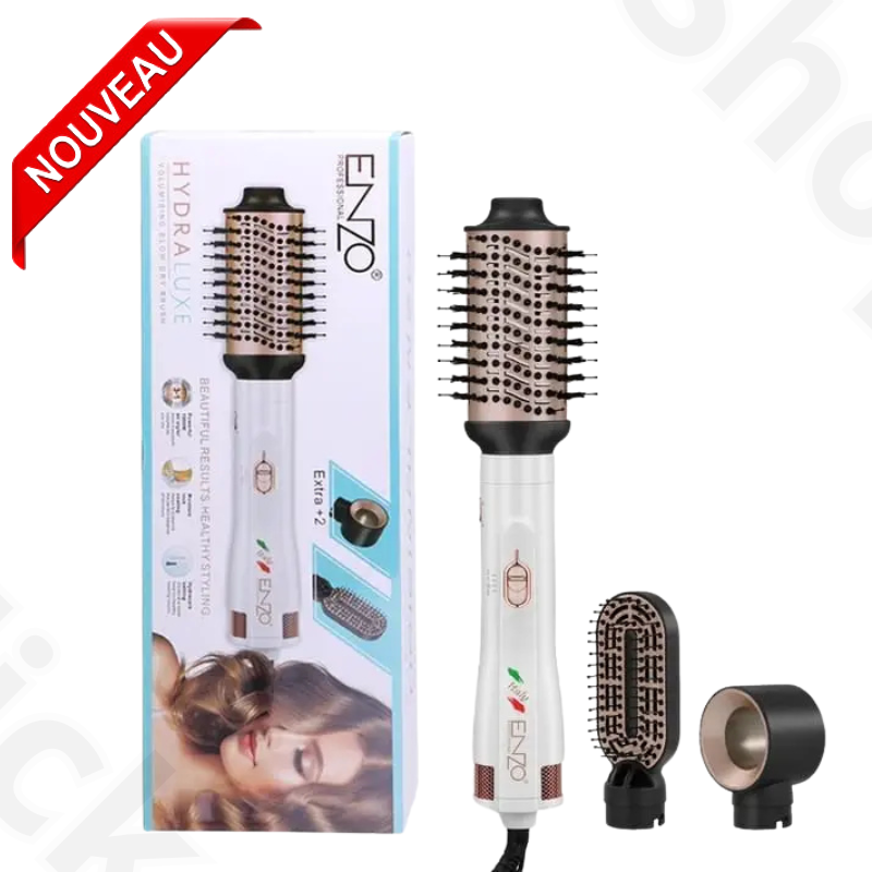 Brosse Chauffante Lissante Enzo EN-740 – 3-en-1 en Céramique pour un Coiffage Parfait