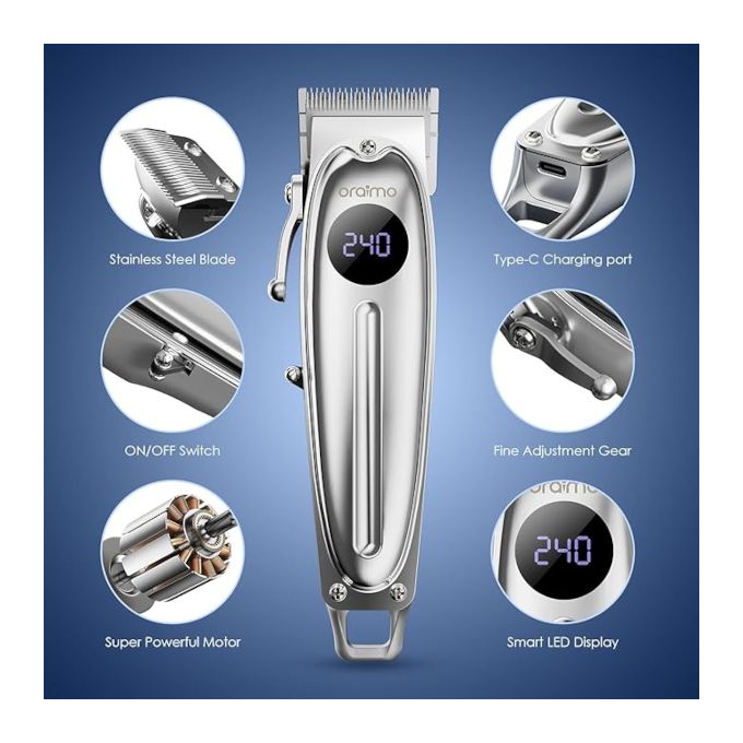 Tondeuse à cheveux professionnelle sans fil - Oraimo SmartClipper Pro - 240 minutes dautonomie - Réf OCL-550 thumbnail 4