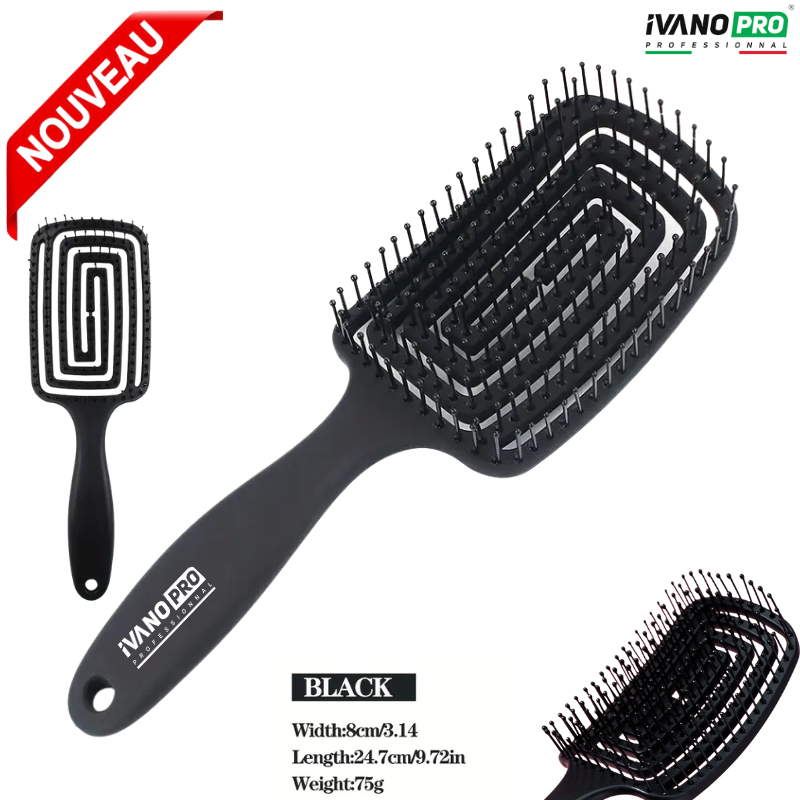 Brosse à cheveux bouclés humides creuse Outil de coiffure de salon de coiffure