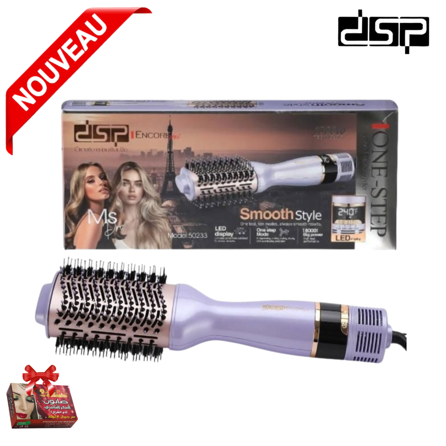 Brosse Chauffante professionnel 1000w moteur à courant alternatif ménage salon de coiffure DSP-50233