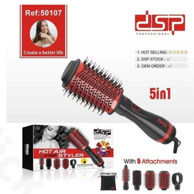 Brosse à Air chaud sèche-cheveux électrique 5 en 1 lisseur, professionnelle Fers à friser et baguettes thumbnail 4