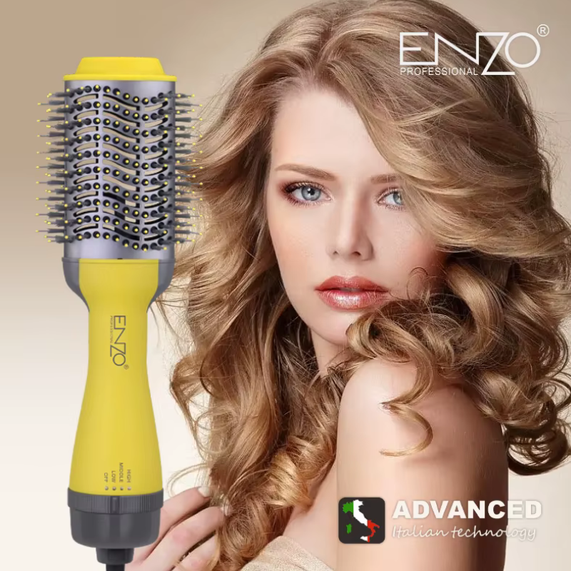 Brosse soufflante Sèche-Cheveux Lissante  3 en 1 Volumisante Rotative à Air Chaud Professionnel EN-4129
