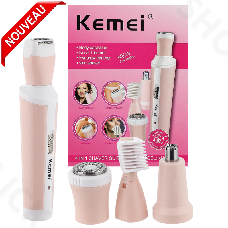 Épilateur multifonction 4en1 pour femme, utilisable sur peau sèche ou mouillée  KM-3024 thumbnail 4