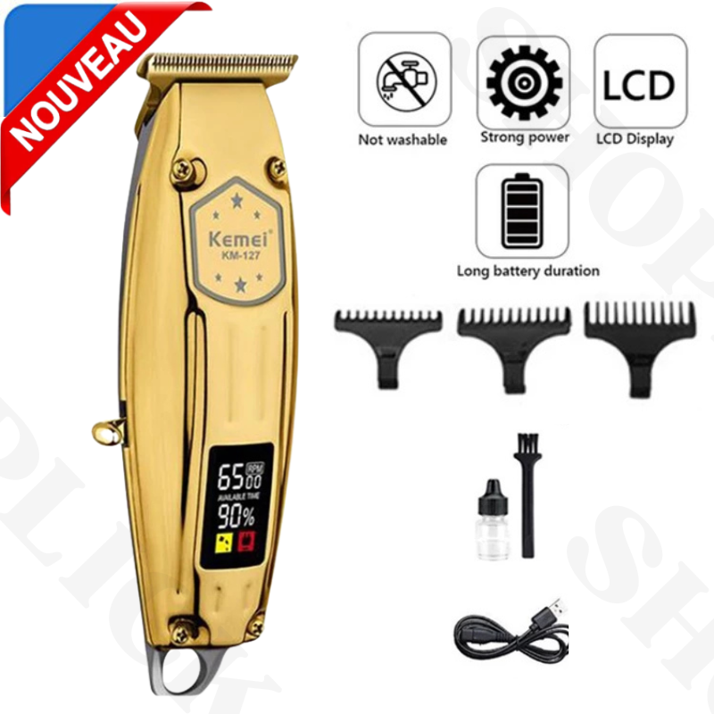 Tondeuse à cheveux professionnel rechargeable électrique pour hommes KM-128