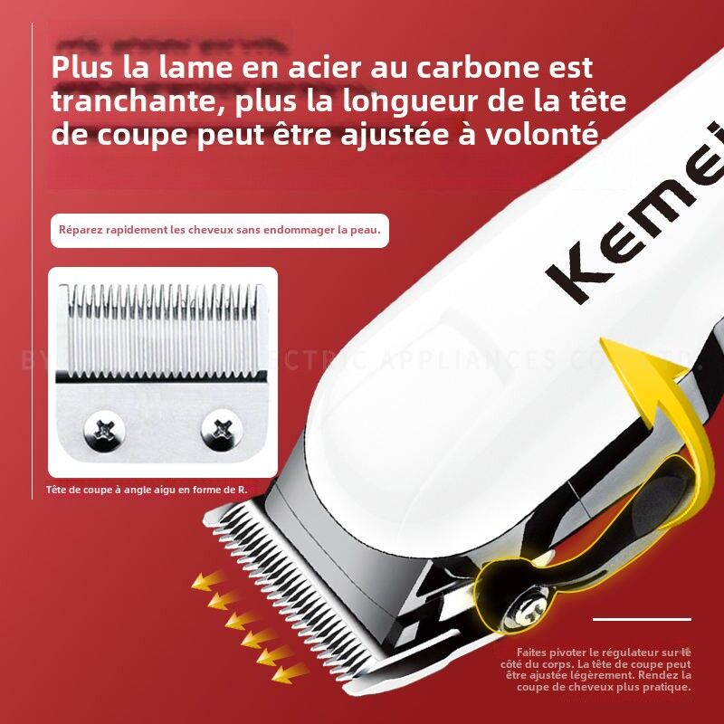 Tondeuse à cheveux professionnelle cordon électrique réglable km-809 thumbnail 4