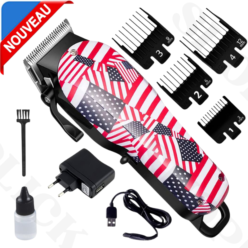 Tondeuse sans fil puissante a cheveux barbe rechargeable professionnel KM-830 thumbnail 1