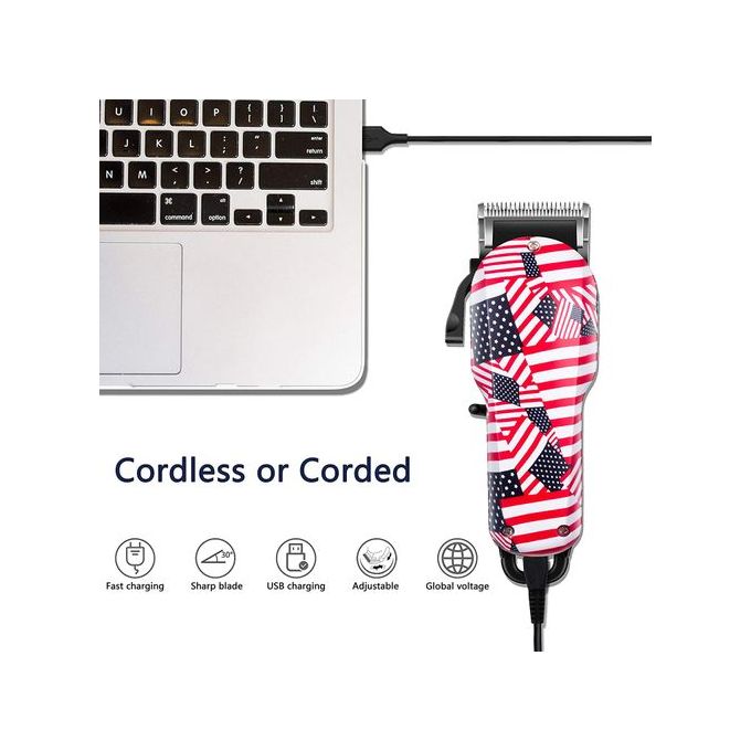 Tondeuse sans fil puissante a cheveux barbe rechargeable professionnel KM-830 thumbnail 4