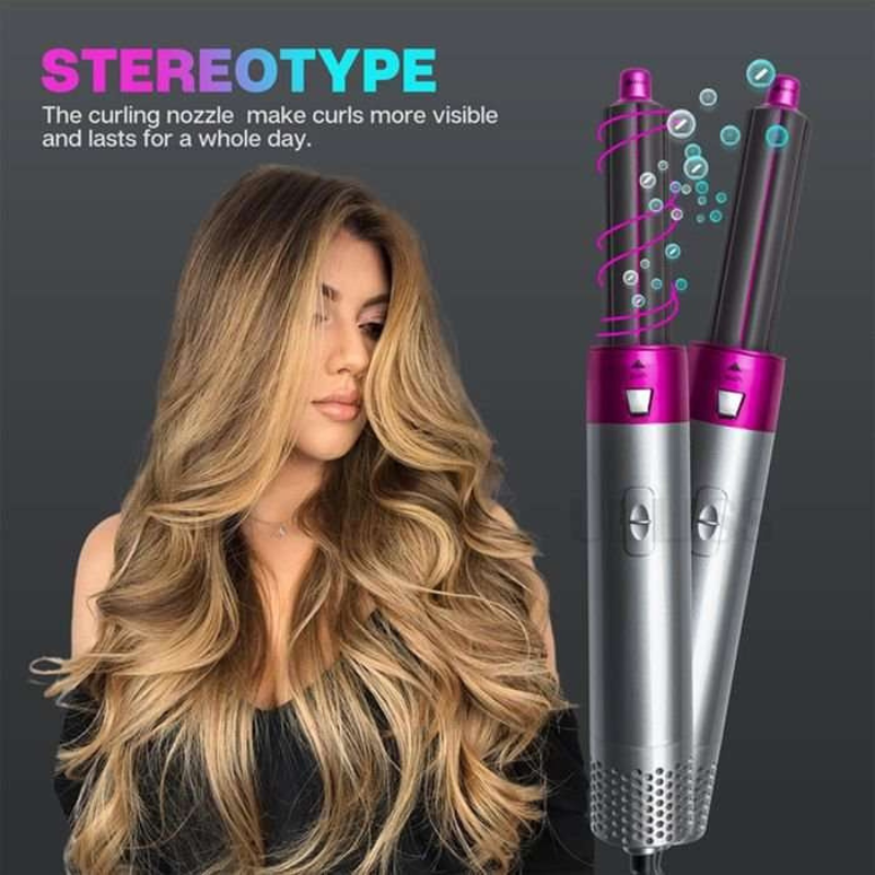 Sèche-Cheveux Brosse Professionnel Coiffante 5 en 1 –  à Air Chaud Rotatif Sèche, Lisse, Boucle et Masse EN-6206 thumbnail 4