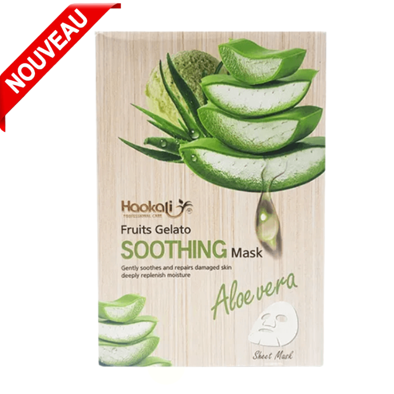 Masques Blanchissants ANTI-ÂGE Masque Visage Apaisant WOKALI Aloe Vera 10 Pièces