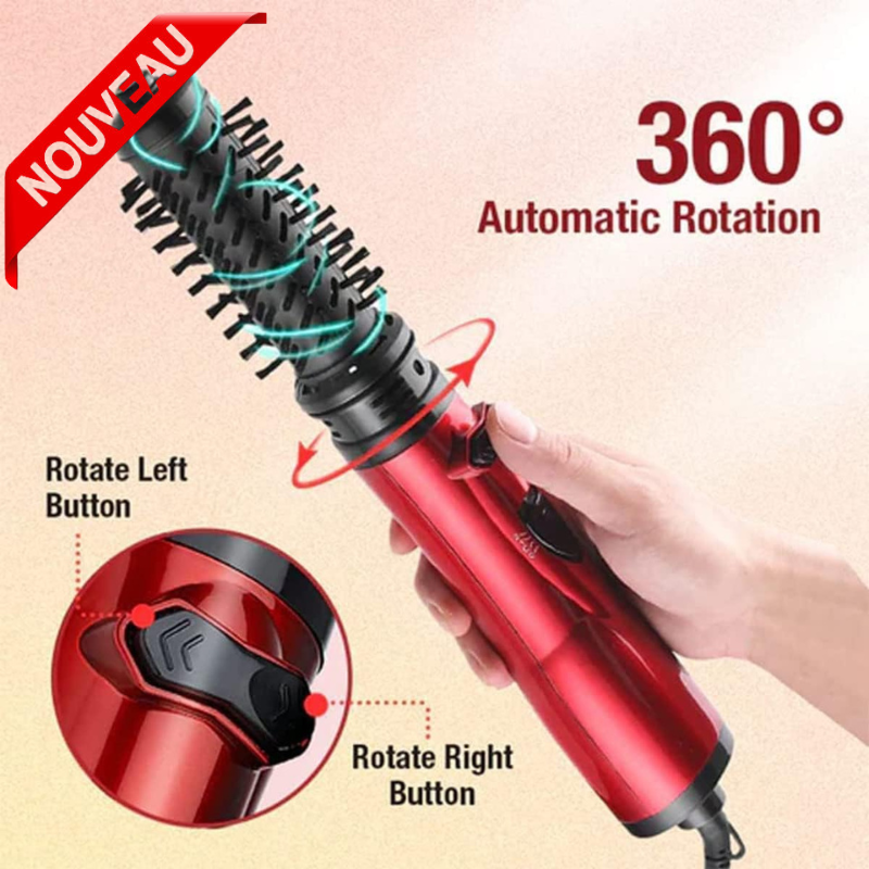 Brosses à cheveux à air chaud et sèche-cheveux rotatif,1000 Watt volumisateur, friser rotative DW-50