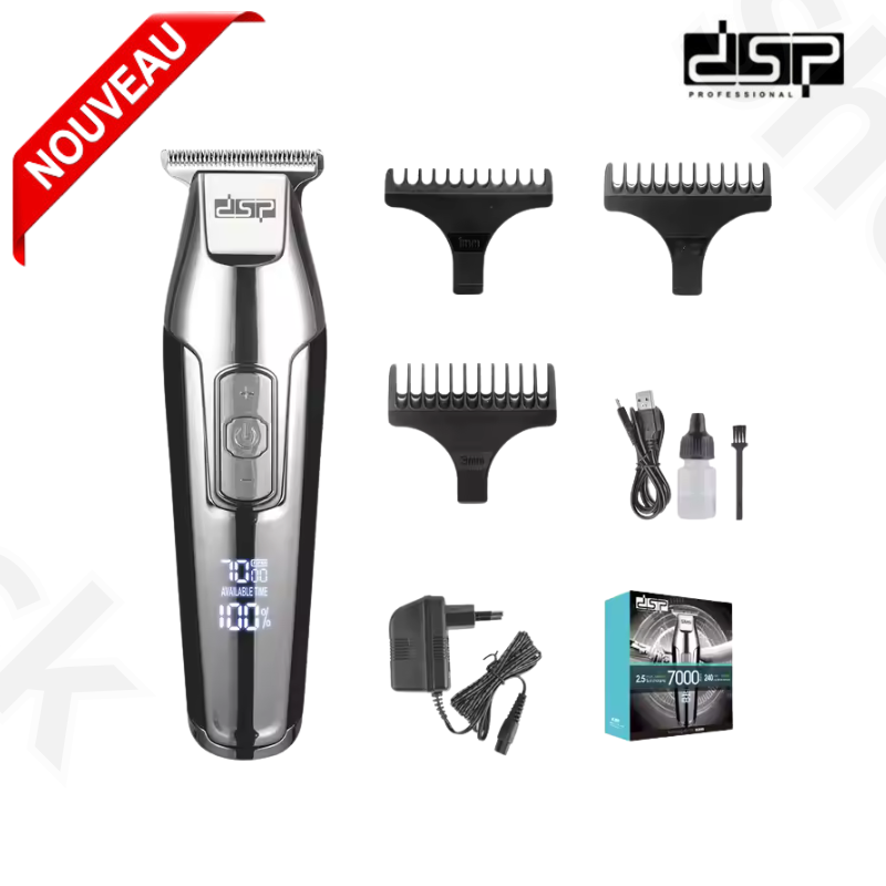 Tondeuse à cheveux multifonctionnelle sans fil à affichage numérique, chargeur USB DSP