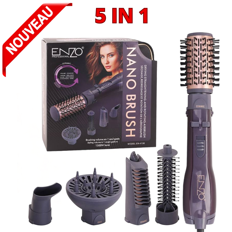 Sèche-cheveux brosse volumateur 1500W  5 en 1  Air chaud lisseur outils de coiffure en céramique EN-4136 thumbnail 1